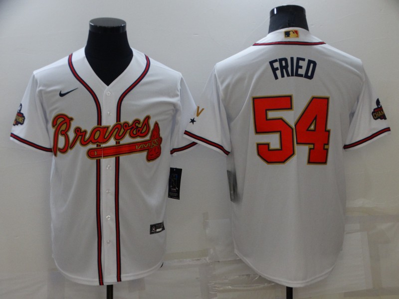 Men's Atlanta Braves Max Fried #54 White Jersey
